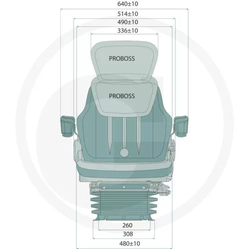 Ülés Proboss AS2480 légrugós Fendt-hez