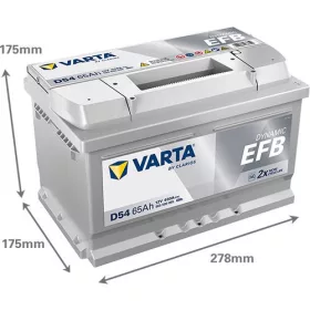   Varta Dynamic EFB 65Ah 650A Start-Stop jobb+ 565500065K262 akkumulátor