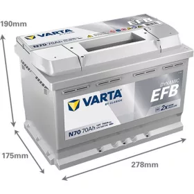Varta Dynamic EFB 70Ah 760A jobb+ 570500076K262 akkumulátor
