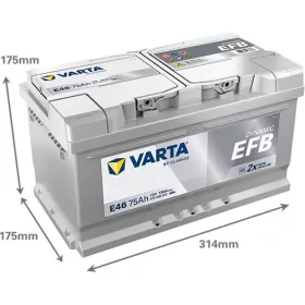  Varta Dynamic EFB 75Ah 730A Start-Stop jobb+ 575500073K262 akkumulátor