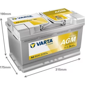Varta Dynamic AGM 80Ah 800A jobb+ 580901080K262 akkumulátor