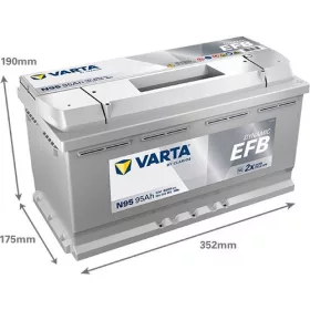   Varta Dynamic EFB 95Ah 850A Start-Stop jobb+ 595500085K262 akkumulátor