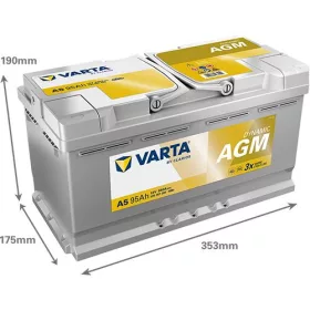   Varta Dynamic AGM 95Ah Start-Stop jobb+ 595901085K262 akkumulátor