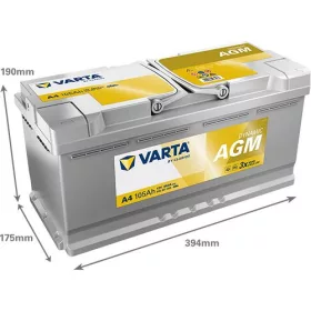   Varta Dynamic AGM 105Ah Start-Stop jobb+ 605901095K262 akkumulátor