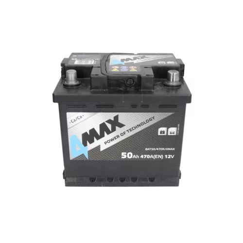 4MAX 50Ah 470A jobb+ akkumulátor