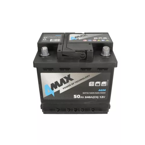 4MAX 50Ah 540A jobb+ Start-Stop AGM akkumulátor