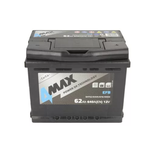 4MAX 62Ah 640A jobb+ Start-Stop EFB akkumulátor