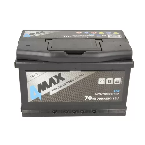 4MAX 70Ah 700A jobb+ Start-Stop EFB akkumulátor