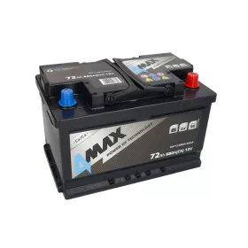 4MAX 72Ah 680A jobb+ akkumulátor
