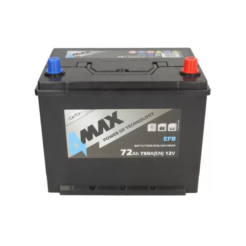 4MAX 72Ah 750A jobb+ Start-Stop EFB akkumulátor