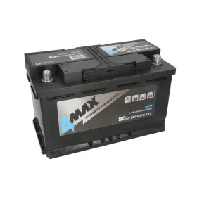 4MAX 80Ah 800A jobb+ Start-Stop AGM akkumulátor