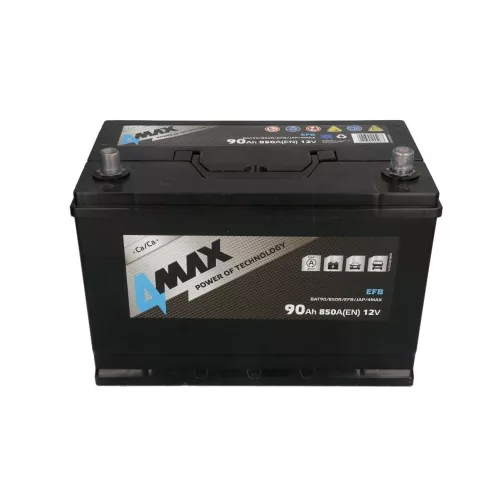 4MAX 90Ah 850A jobb+ Start-Stop EFB akkumulátor