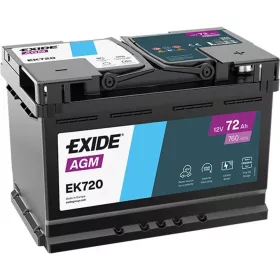 EXIDE AGM 72Ah jobb+ EK720 akkumulátor